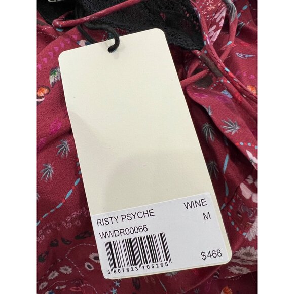 Zadig & Voltaire Risty Psyche Floral Butterfly Guitar Print Maxi Dress Sz Medium - Picture 7 of 7